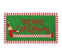 Fisura - Felpudo Entrada casa “Merry Christmas” de Coco con Base Antideslizante de PVC. Felpudo Navidad Rojo y Verde con Mensaje. Regalo navideño Original. 70 x 40 cm