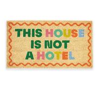 Fisura - Felpudo Entrada casa “Not a Hotel” de Coco con Base Antideslizante de PVC. Felpudo Interior Multicolor Pintado a Mano. Alfombra Entrada casa con Mensaje Divertido. 70 x 40 cm
