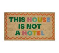 Fisura - Felpudo Entrada casa “Not a Hotel”. Felpudo de Coco Original. | Felpudo con base antideslizante de PVC. Felpudo interior multicolor. Alfombra entrada casa con forma divertida. 70 x 40 cm