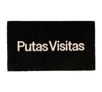 Fisura - Felpudo Entrada casa “P*tas visitas”. Felpudo de Coco Original. | Felpudo con base antideslizante de PVC. Felpudo interior negro . Alfombra entrada casa con forma divertida. 70 x 40 cm