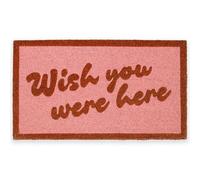 Fisura - Felpudo Entrada casa “Wish You” de Coco con Base Antideslizante de PVC. Felpudo Interior Rosa Pintado a Mano. Alfombra Entrada casa con Mensaje Divertido. 70 x 40 cm