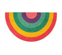 Fisura - Felpudo exterior de coco con base antideslizante de PVC. Felpudos de diferentes formas y colores. Medidas: 70 cm x 40 cm. Arcoiris, multicolor