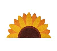 Fisura - Felpudo Exterior “Girasol” de Coco con Base Antideslizante de PVC. Felpudo con Forma Original. Medidas : 70 cm x 40 cm x 1,5 cm. Amarillo.