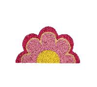 Fisura - Felpudo Exterior “Flor” de Fibras de Coco con Base Antideslizante de PVC. Felpudo Rosa con Forma Original. Pintado a Mano. Medidas : 70 cm x 40 cm