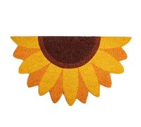 Fisura - Felpudo Exterior “Girasol” de Coco con Base Antideslizante de PVC. Felpudo con Forma Original. Medidas : 70 cm x 40 cm x 1,5 cm. Amarillo.