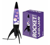 Fisura - Lámpara de lava azul “rocket”. Base blanca, líquido azul y lava blanca. Lámpara de lava retro con bombilla de repuesto. 20 cm x 20 cm x 45 cm. (Rocket, morada)
