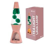Fisura Lámpara de lava con vela. Lámpara sin electricidad. Lámpara de movimiento ecológica. Regalo original. Medidas: 29 cm x 8,5 cm (vela, rosa y verde)