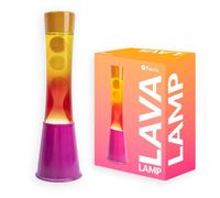 Fisura - Lámpara de lava degradada rosa y naranja. Base rosa, cristal con efecto degradado y tapa naranja. Lámpara efecto relajante. Con bombilla de repuesto - 11 cm x 11cm x 39,5 cm.
