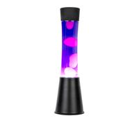Fisura - Lámpara de lava en diferentes colores. Lámpara efecto relajante. Con bombilla de repuesto. 11 cm x 11cm x 39,5 cm. Negro y morado