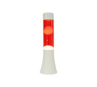 Fisura - Lámpara de lava mini. Lámpara de lava de 30 cm, en diferentes colores. Lámpara efecto relajante. Dimensiones: 9 x 9 x 30 cm Blanco y rojo