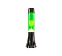 Fisura - Lámpara de lava verde. Lámpara de lava de 30 cm con base negra, líquido verde y amarillo. Regalo original retro. 9x9x30 centímetros.