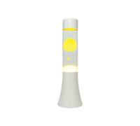 Fisura - Lámpara de lava amarilla. Lámpara de lava de 30 cm con base blanca, líquido transparente y lava amarilla. Lámpara efecto relajante. 9x9x30 cm