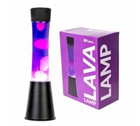 Fisura - Lámpara de lava multicolor. Base blanca y cristal con efecto degradado multicolor. Lámpara efecto relajante. Con bombilla de repuesto. 11 cm x 11cm x 39,5 cm. (Negro y morado)