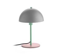 Fisura - Lámpara de mesa original gris, rosa y verde. Lámpara mesita de noche de metal con cable de 150 centímetros. 18 x 32. Bombilla E14 no incluida, LT1781