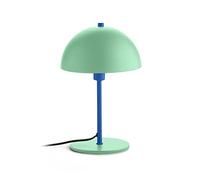 Fisura - Lámpara de mesa original verde y azul. Lámpara mesita de noche de acero con cable de 150 centímetros.Medidas:18 x 32.Bombilla E14 no incluida