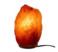Fisura - Lámpara Salt Range Pakistan. Peso de 2 a 3 kg, con base de madera, cable y bombilla de 15W. Lámpara relajante para escritorio y mesita. Regalo original.