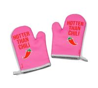 Fisura - Manoplas Horno Originales “Hotter Than Chili”. 2 Manoplas de Horno para cocinar. Guantes Barbacoa Estampados. Guantes Horno Resistente al Calor con Lazo para Colgar.