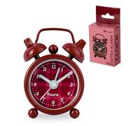 Fisura - Mini Reloj Despertador Original Granate. Alarma Retro analógica.