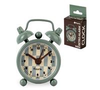 Fisura - Mini Reloj Despertador Original Gris. Alarma Retro analógica.