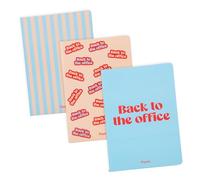 Fisura - Pack de cuadernos A5 original “Back to the office”. Pack de libretas A5 con hojas con cuadrícula, rayas y puntos. Set de notebook A5. Cuadernos de 30 páginas. Papel de 80 gr.