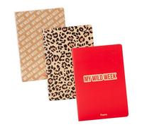 Fisura - Pack de cuadernos A5 original “My wild week”. Pack de libretas A5 con hojas con cuadrícula, rayas y puntos. Set de notebook A5. Cuadernos de 30 páginas. Papel de 80 gr.