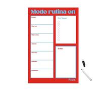 Fisura - Planner magnético nevera “modo rutina on”. Planificador semanal con imán original. Incluye rotulador borrable. Organizador recordatorio para hogar. Lista de la compra. 30 cm x 45 cm.
