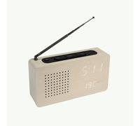 Fisura - Radio despertador reloj . Radio portátil de sobremesa. Reloj despertador digital con radio 17,7 x 4,5 x 9 centímetros. Variedad de modelos. White