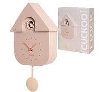 Fisura Reloj de pared Cuco Beige - Esfera naranja, ABS, 21,5x8x41,5 cm - 3 pilas AA no incluidas