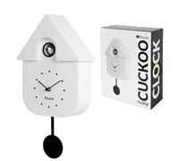 Fisura - Reloj pared de cuco - Blanco con dial negro - 21,5 x 8 x 41,5 cm - Plástico ABS