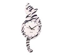Fisura - Reloj de gato con cola. Reloj de pared original. Reloj de pared silencioso de 46 x 8 centímetros. Reloj de péndulo de madera y ABS. 1 Pila AA (no incluida). Variedad de modelos. Atigrado