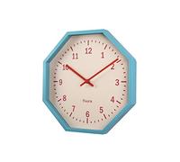Fisura - Reloj de Pared Original Octogonal Azul. Reloj de Cocina Moderno. Reloj de Pared Azul. 30 centímetros de diámetro. ABS y Cristal. 1 Pila AA.