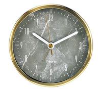 FISURA - Reloj Despertador analógico Dorado y con Efecto mármol. Despertador sin Tic-TAC. Despertador de Pilas. Despertador de Metal de 11 cm de diámetro y 3,8 cm de Ancho.
