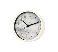 FISURA - Reloj Despertador analógico Plateado con Nubes. Despertador sin Tic-TAC. Despertador de Pilas. Despertador de Metal de 11 cm de diámetro y 3,8 cm de Ancho.