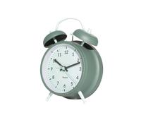 Fisura - Reloj despertador analógico sin tic-tac. Reloj despertador con luz de Led nocturna. Esfera 9 centímetros. Variedad de colores. Verde y verde menta