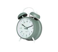 Fisura - Reloj despertador analógico verde y menta sin tic-tac. Reloj despertador con luz de Led nocturna. Esfera 9 centímetros.11,7x5,5x16. Metal.