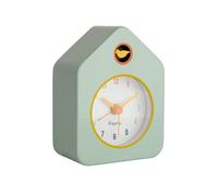 Fisura - Reloj Despertador Mini Casita Verde, Analógico sin Tic-TAC Original, Pequeño 9,7 cm x 7,3 cm x 4,5 cm, 1 Pila AA