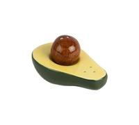 Fisura - Salero y pimentero original Set de sal y pimienta para la mesa con forma divertida Juego de salero y pimentero de cerámica. Salero de mesa (Aguacate, Verde)