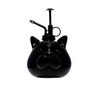 Fisura - Spray de riego con forma original. Botella de pulverización de 500 ml. Rociador de plantas de cerámica con boquilla de plástico. 20 cm x 13,5 cm. (Gato, Negro)