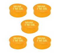Fisura - Tapa vasos antidroga "Mum, I'm ok" 5 unidades. Protector de bebida original. Cubierta para bebidas reutilizable. Protección de vaso antiderrame hecho de silicona. 5 unidades