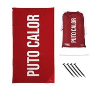 Fisura - Toalla de playa grande 'P*to Calor' microfibra ligera antiarena roja 180x100 cm