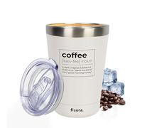 Fisura - Vaso termo original “Coffee”. Vaso termo café para llevar blanco. Taza de café 310 ml. Taza térmica acero inoxidable. Libre de BPA. Taza coche.