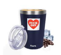 Fisura - Vaso termo original “F*ck off”. Vaso termo para llevar azul. Taza de café 310 ml. Taza térmica acero inoxidable para coche. Libre de BPA. Regalo divertido