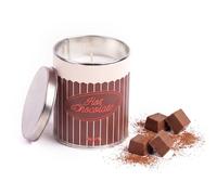 Fisura - Vela aromática original “hot chocolate” en lata con tapa. Vela de soja con aroma esencia de chocolate. Con caja de regalo. 45 horas de duración. 285 gramos. Regalo original.