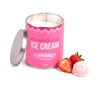 Fisura - Vela aromática original “strawberry ice cream” en lata con tapa. Vela de soja con aroma esencia de fresas con nata. Con caja de regalo. 45 horas de duración. 285 gramos. Regalo original.