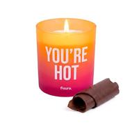 Fisura - Vela aromática original “You’re hot” en vaso. Vela de soja con aroma esencia de cuero. Con caja de regalo. 40 horas de duración. 470 gramos. Regalo original.