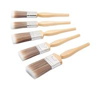 Fit For The Job Juego de 5 Pinceles de Pintura de Diamante para Bricolaje para un Acabado Suave con Pinturas en emulsión, Brillantes y satinadas. Contiene 2 Pinceles de 1", 2 de 1,5", 1 de 2".
