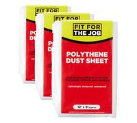 Fit For The Job Paño protector de lámina antipolvo de polietileno de 12 pies x 9 pies (3,6 mx 2,7 m), a prueba de polvo e impermeable, ideal para cubrir y proteger pisos y muebles contra derrames
