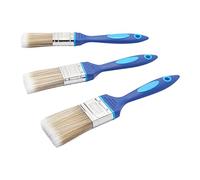 Fit For The Job Sin pérdida de cerdas Juego de Pinceles de Pintura DIY de 3 Piezas para un Acabado Suave con Pinturas en emulsión, Brillantes y satinadas en Paredes, techos, Muebles, Madera y Metal
