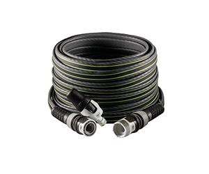 FITT FORCE 5/8" 15 m, Manguera de Agua de Jardín, Compacta, Ligera y Resistente, para Uso Intensivo con Lanza, Gris con Rayas Verdes