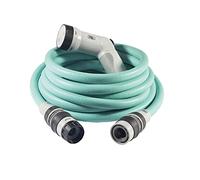FITT IKON 25 m - Manguera de Agua de Jardín, Extensible, Compacta, Ligera y Lista para usar, con Pistola Multichorro, Aguamarina